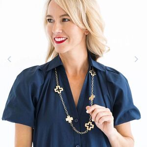 Susan shaw long cross necklace 33”